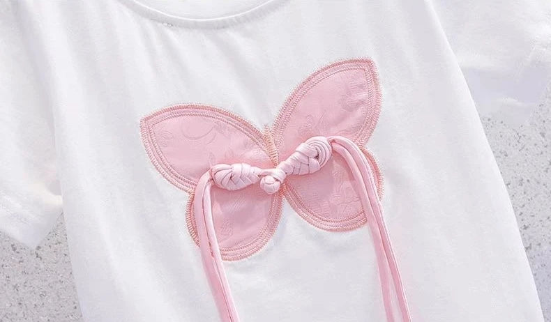 Child House Clothing Elementary Girl Summer Clothes Kids Set Korean Children's  Girly Setup Outdoor Top Girls Outfit Sets