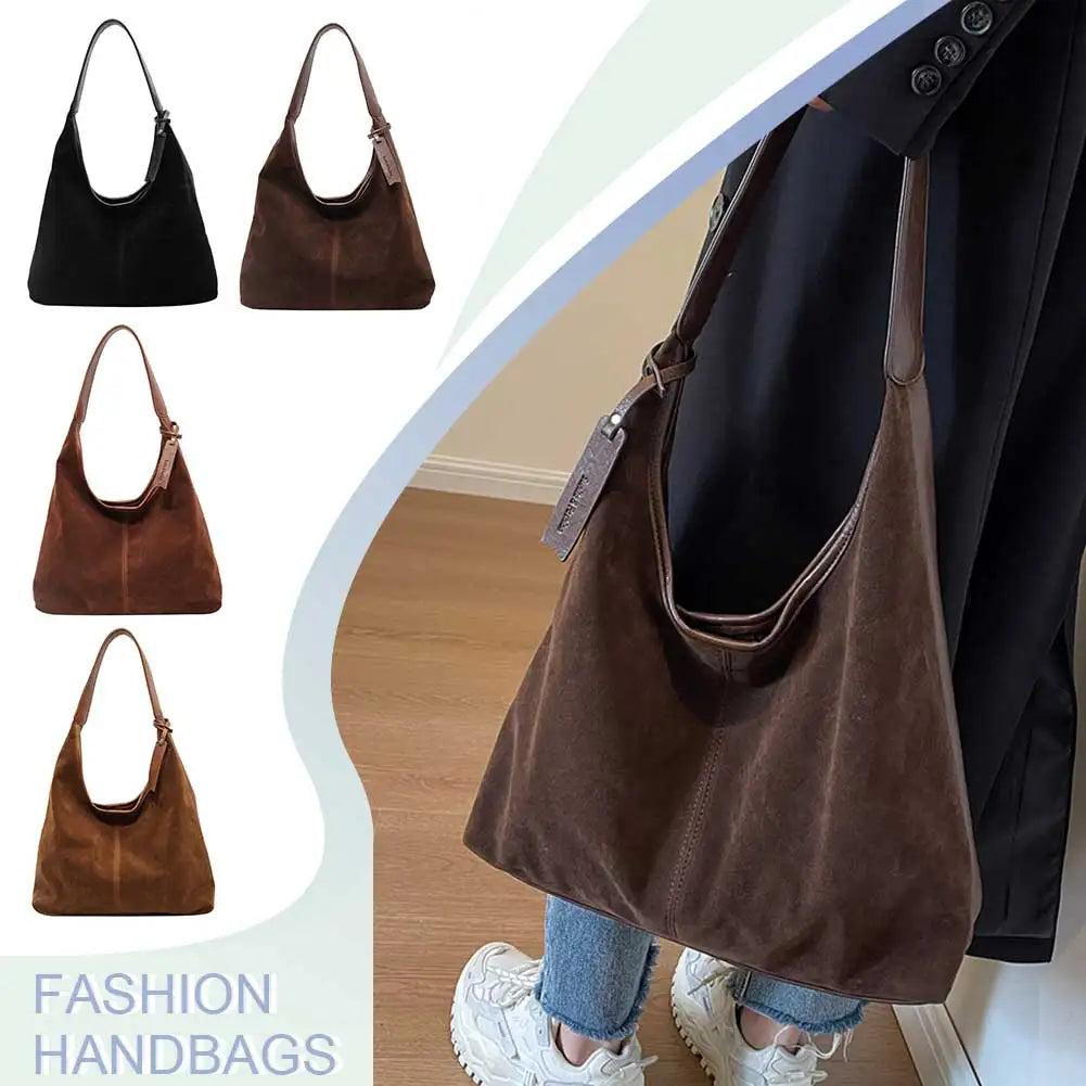 Women's Vintage Shoulder Tote Bag with large capacity, premium PU leather, zipper closure, and elegant everyday design