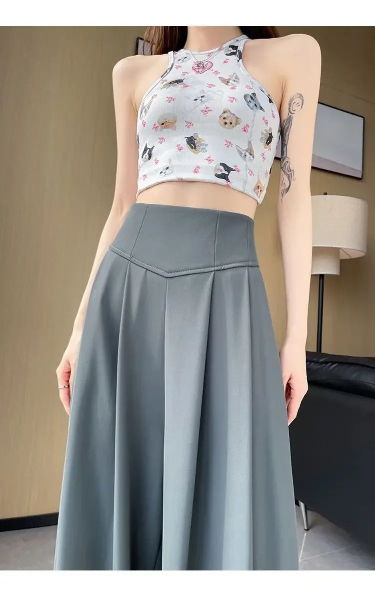 High Waist Wide Leg Straight Cut Casual Loose Long Pants Women's Suit Pants Spring Summer New Arrival Floor Length Trousers