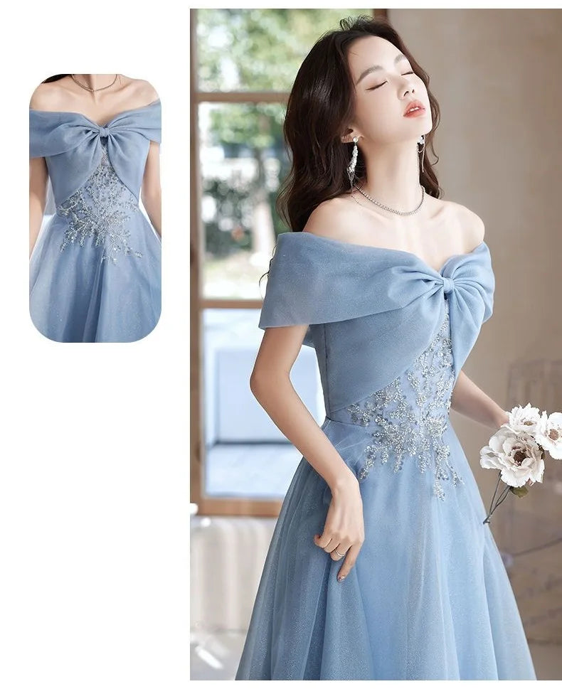 Birthday Party Evening Dresses Women Spring Summer New Slim Banquet Student Graduation Performance Dress Art Test Host Dress