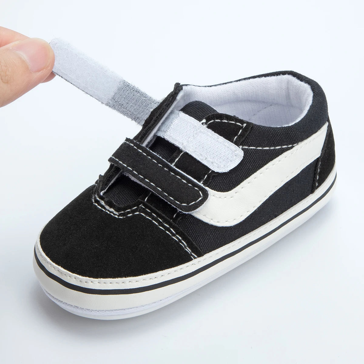 Baby Boy Girl Shoes Canvas Sneakers Non-slip Rubber Sole Plaid Streaks First Walkers Infant Baby Unisex Casual Shoes