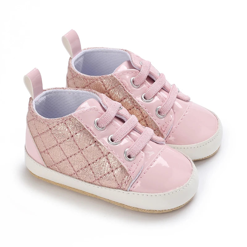 Spring and Autumn Women's Baby Casual Sports Shoes Soft Sole Anti slip Indoor and Outdoor Walking Shoes First Step Walking Shoes