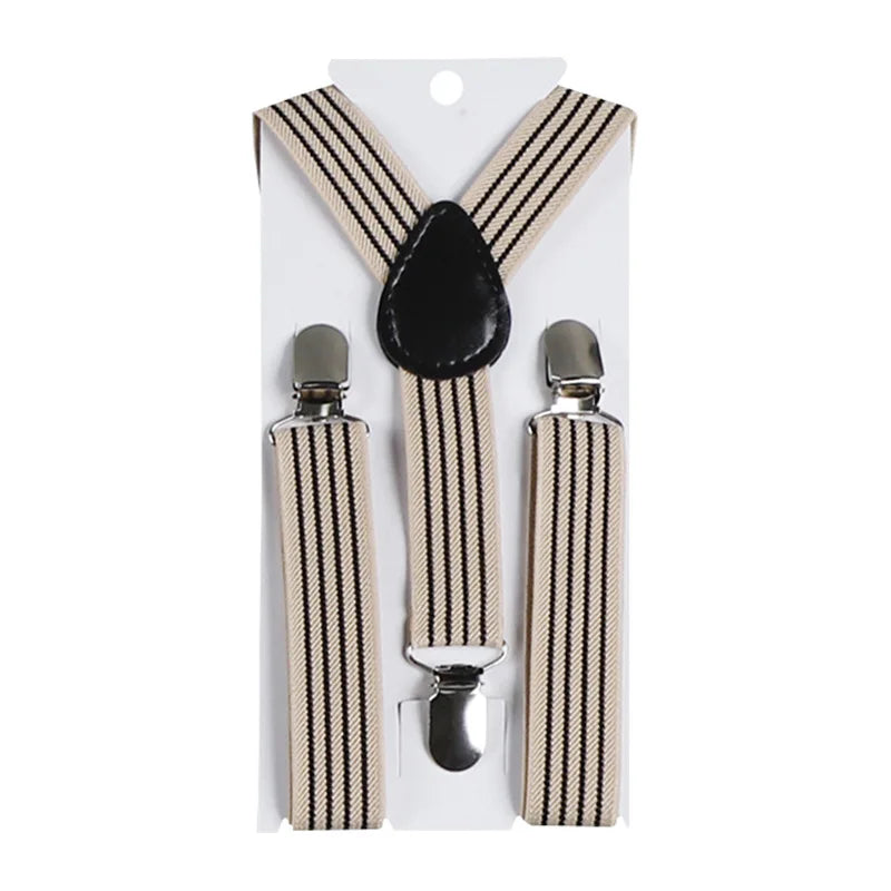 Children's Suspender Adjustable Straps Buckles Length Clothing with Three Elastic Clips Suspender Kids Wedding Accessories