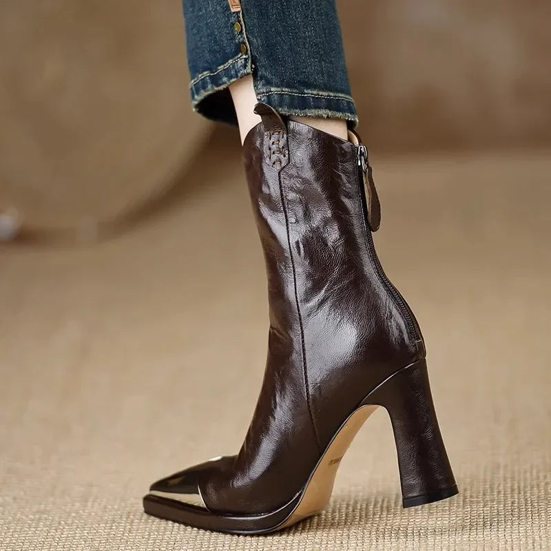 Women's Boots  Autumn/Winter New Style Sharp Scalp Boots High Heels Women's Elegant Short Boots