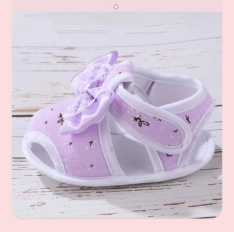 Newborn Infant Baby Girl Princess Bowknot Sandal Sneakers Toddler Soft Crib Walkers Casual Shoes