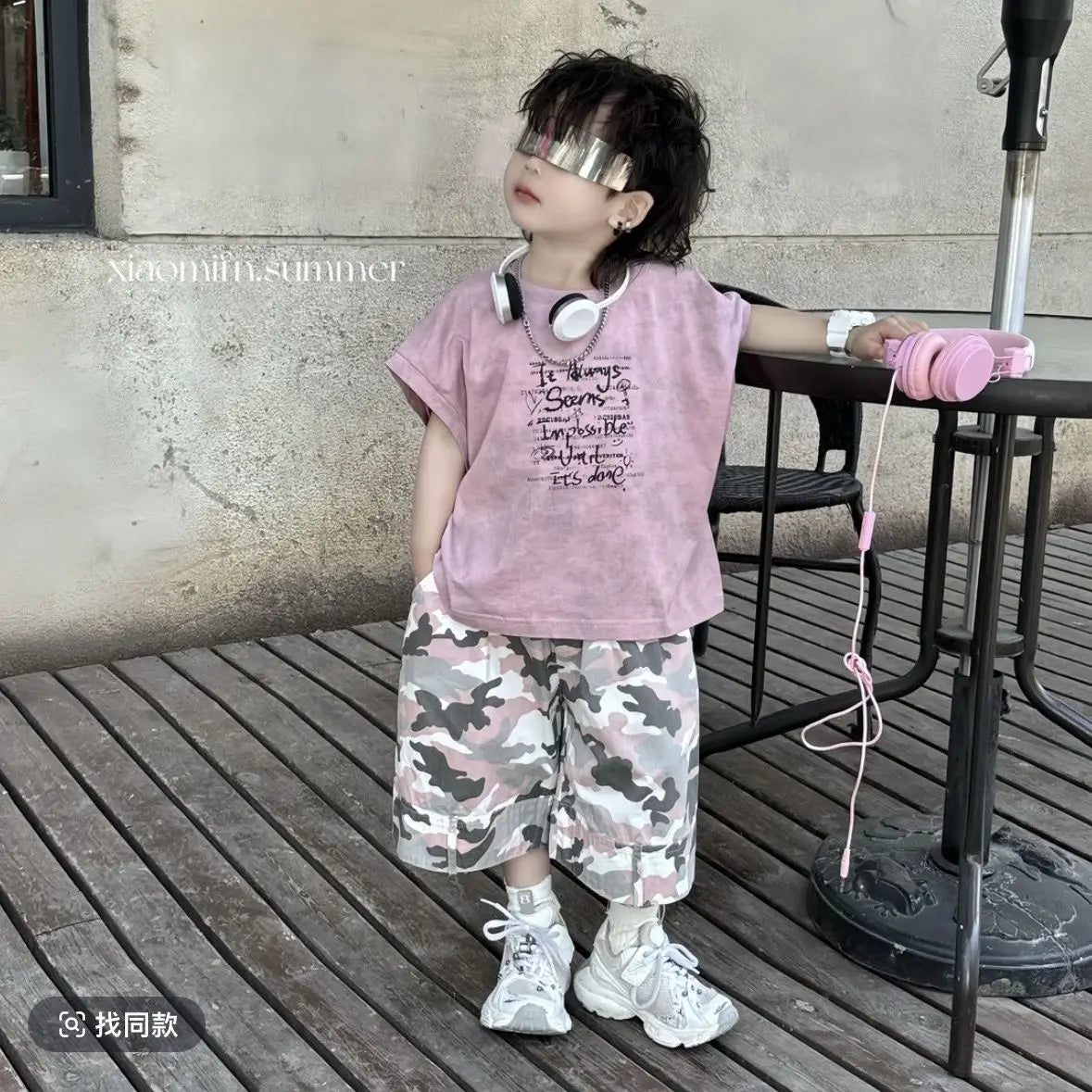 Summer Boys Loose Sleeveless Printed T-Shirt Tops + Hole Shorts  Set Child Outfit Handsome Kids Clothes Boys 2-10Y Vest Suit