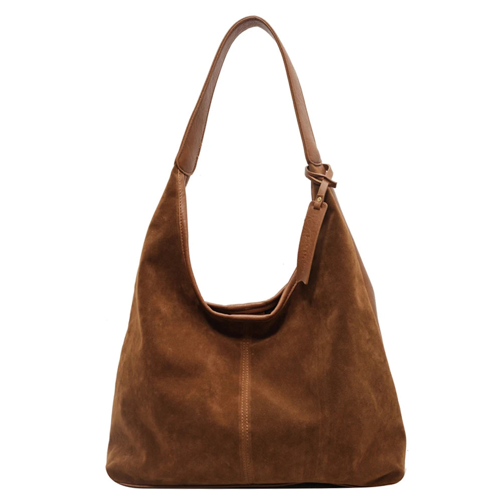 Women's Vintage Shoulder Tote Bag with large capacity, premium PU leather, zipper closure, and elegant everyday design