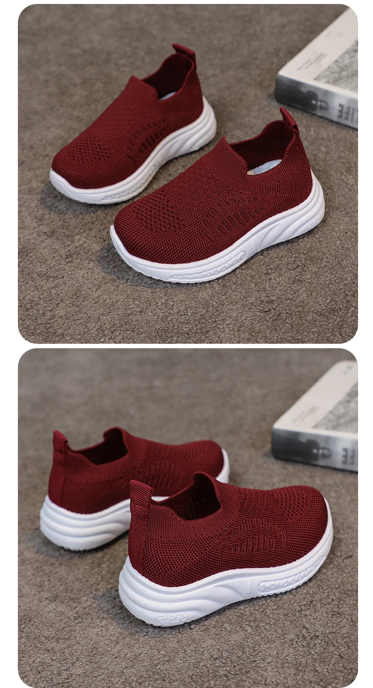Lightweight Boys Girls Casual Shoes Breathable Slip on Kids Casual Sneakers Anti-slip Toddler Flats Outdoor Walking Shoes