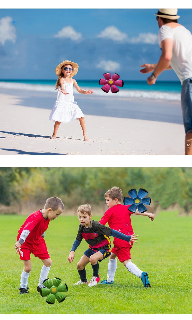 Blue Flying Saucer Ball Outdoor Parent Children Toy Foot Magic Deformation Foot Pressure Decompression Vent Ball