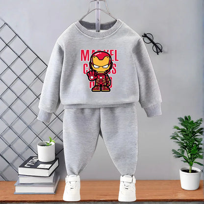 Marvel Spring/autumn Children's Clothes Sets Captain America Printed Boys Sweatshirt and Sweatpant 2pcs Kids Casual Hoodies Suit