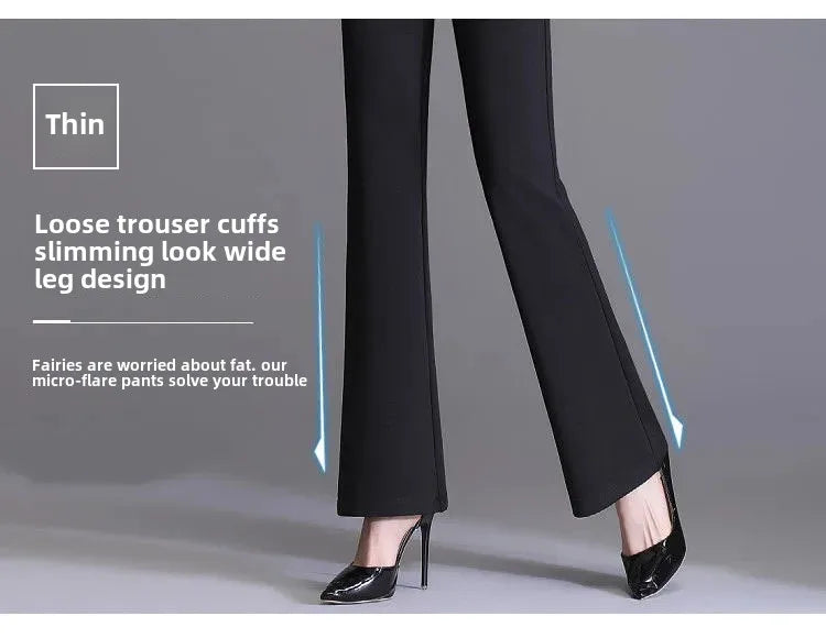 Fashionable Casual Pants Women's Slimming Micro-flared Loose Fit Korean Style Long Trousers Versatile Casual Bell Bottoms