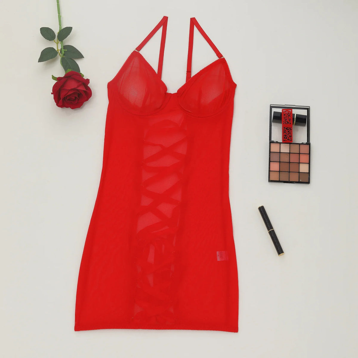 Sexy Sheer Lace Babydoll Open Crotch Lingerie Transparent Backless Night Dress Erotic Costume Exotic Women Underwear