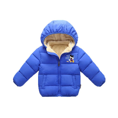 Winter Boy's Warm down Parka Fleece Lined Windbreaker Hooded Coat Kids Cotton Thicken Thermal Padded Fashion Outerwear