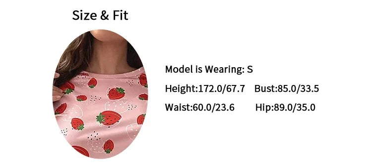Pajamas Set for Women Breathable Cherry & flower Print Sleepwear Comfy Camisole Top and Shorts Pyjama Home Loungewear for Ladies