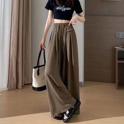 Female Trousers High Waist Trends 2025 Y2k Streetwear Chic And Elegant Xxl G Classic Quality Elastic Casual Women's Pants Fluid