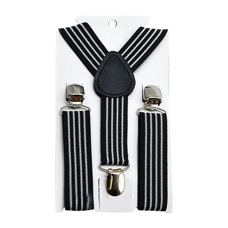Children's Suspender Adjustable Straps Buckles Length Clothing with Three Elastic Clips Suspender Kids Wedding Accessories