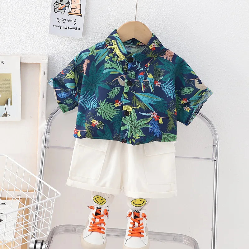 Summer Fashion Baby Boy Clothes Sets T-shirt  Toddler Casual Clothing Suits Children Kids Boys Outfits Suit
