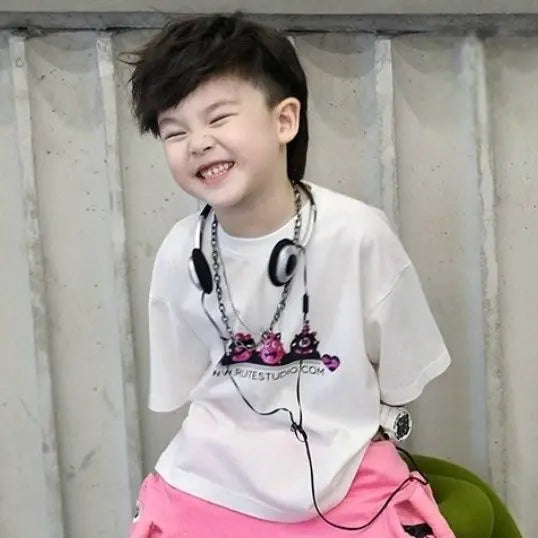 Korean Kids Clothes Boys' Summer Female Child Clothes Children's Printed Cotton Short Sleeved T-shirt Shorts 2piece Sports Set