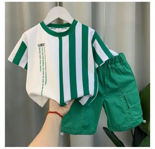 Summer Boy Clothing Suit New Children's Clothes Set Boys Short Sleeve T-Shirt Shorts