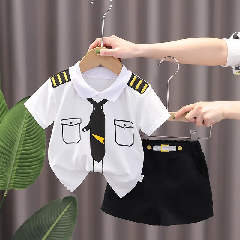 Summer Fashion Baby Boy Clothes Sets T-shirt  Toddler Casual Clothing Suits Children Kids Boys Outfits Suit