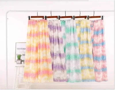 Thai Print Heart Wide Leg Pants Women Summer Thin Loose plus Size High Waist Slimming Long Trousers Casual Fashion plus Size