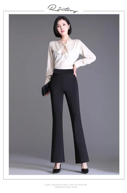 Fashionable Casual Pants Women's Slimming Micro-flared Loose Fit Korean Style Long Trousers Versatile Casual Bell Bottoms