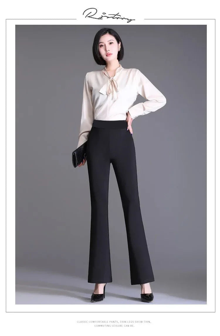 Fashionable Casual Pants Women's Slimming Micro-flared Loose Fit Korean Style Long Trousers Versatile Casual Bell Bottoms