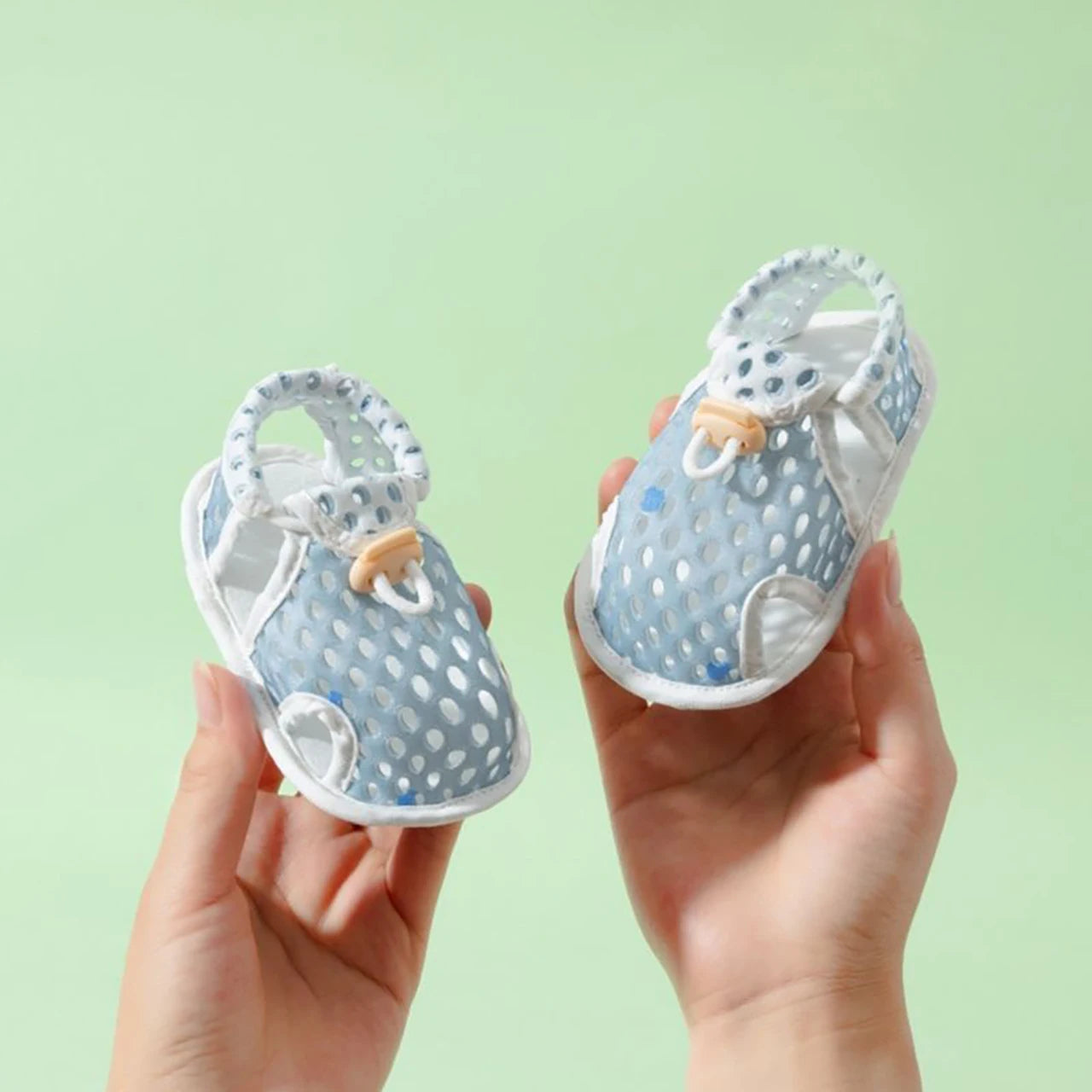 Baby Summer Sandals Soft Soled Cotton Fabric Newborn First Walkers Hollow Breathable Infant Non Slip Shoes Kids Footwear