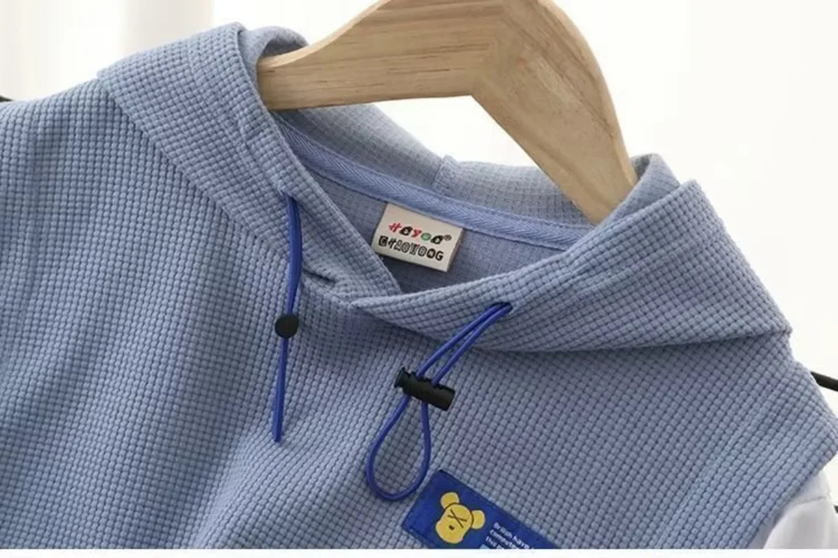 Summer Baby Boy Clothes Set Hoodies T-shirts and Shorts Suit Children Girls Waffle Patchwork Top Bottom 2pcs Outfits Tracksuit