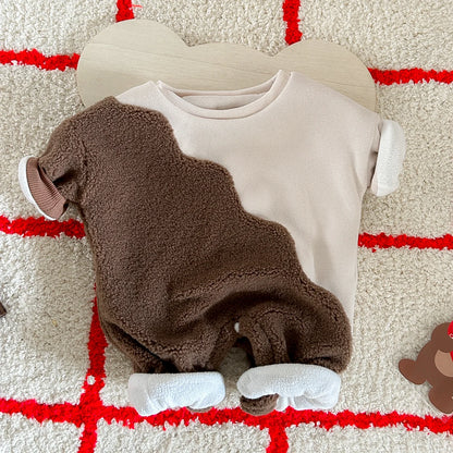 Winter Baby Outfits Boy Girl Clothes Infant Bodysuit Winter Warm Long Sleeve Fleece Baby Romper 0-18 Months Newborn Kid Clothing