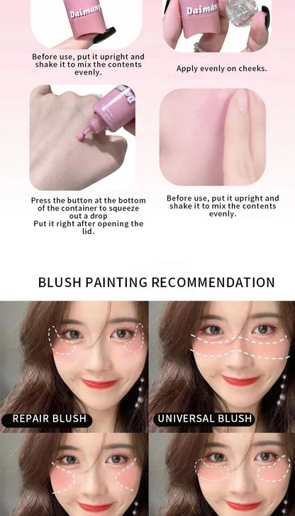 When You Put Blush in a Milk Bottle and Press It Lightly, the Makeup Becomes Clear and the Korean-Style Color Is Well Displayed, with the Color Rising up for a Light and Natural Look, and Is Easy to Apply.