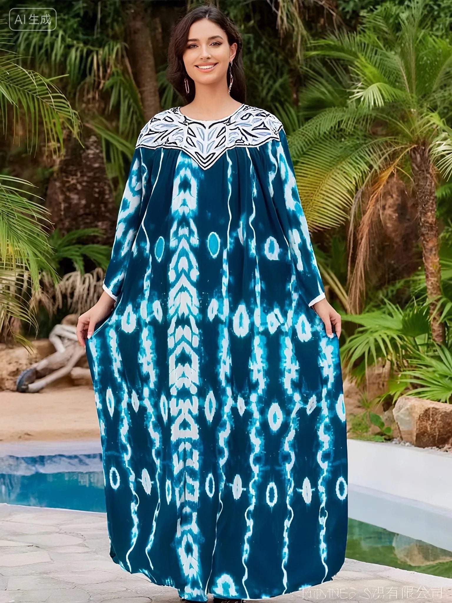 Latest Party Dress Printed Pure Cotton Women Long Dress Dubai Casual Holiday Fashion Party Dresses African Abaya Clothing