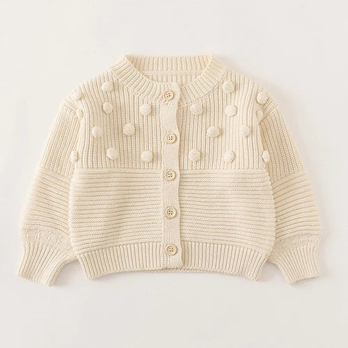 Winter Spring Baby Knitted Clothing Long Sleeved Floral Embroidery Knitting Coat Newborn Baby Girls Knitting Cardigan Sweater (Available)
