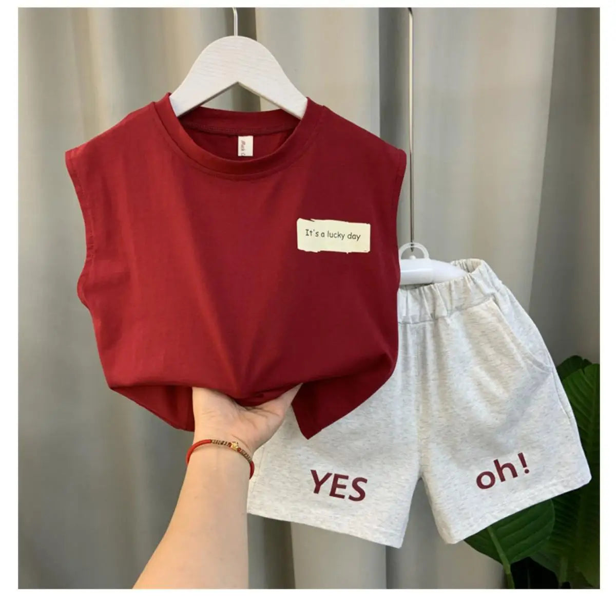 New Boys Baby Girl Summer Vest Set Summer Sleeveless Fashion Boys' and Children's Handsome Two Piece Set