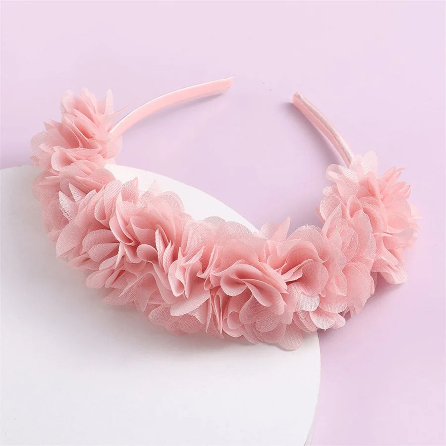 Advanced Handmade Flower Girls Headbands Cute Pearl Feather Wedding Crown Princess Dance Party Headwear Fashion Hoop Accessories