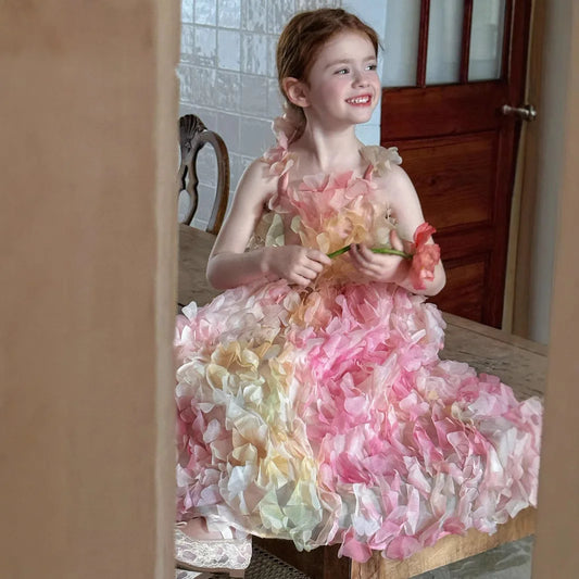 Children Heavy Industry Flower Dress Girls Birthday Banquet Princess Dress Children High End Performance Dress