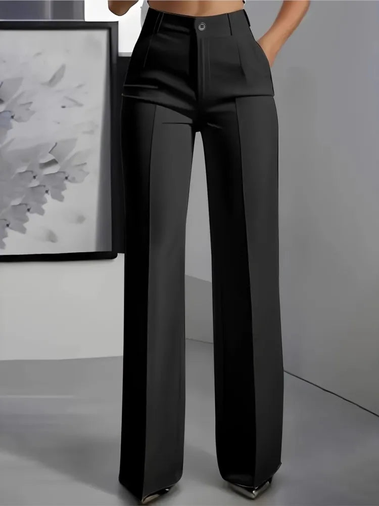 Lady Suit Pants Fashion Solid High Waist Straight Long Pants For Women Elegant Office Women's Clothing Autumn Winter Clothes New