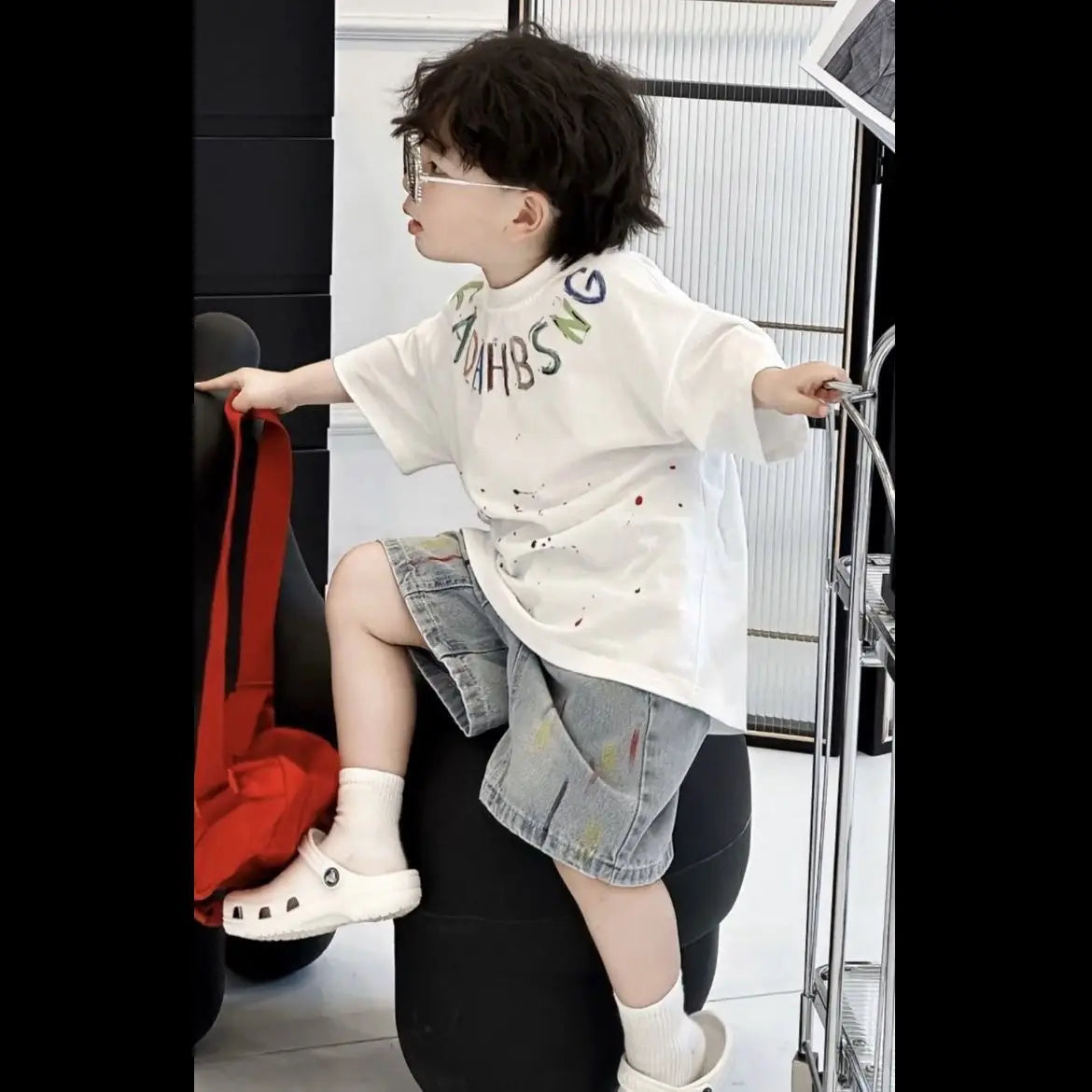 Baby Boys Summer Sportswear.Suit New Children Streetwear kid Boy Short Sleeve T Shirt + Denim Shorts 2PCS Set Outfits 2-10Y