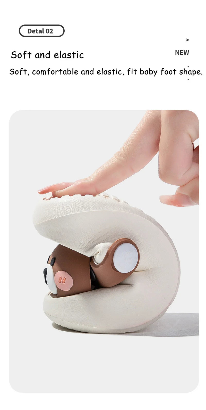 Newborn Baby Slippers Kids Shoes Summer Cute Animal Cartoon Bear Boys Girls Infant Child Comfortable Non-slip Sandals Kids Shoes