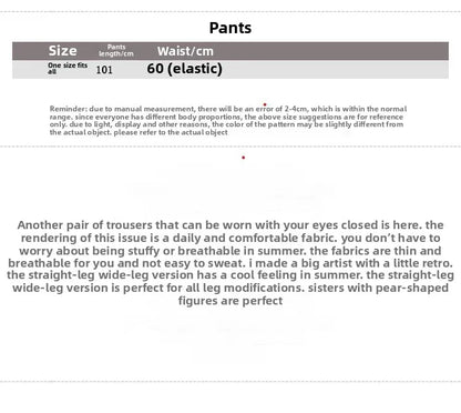 Thai Print Heart Wide Leg Pants Women Summer Thin Loose plus Size High Waist Slimming Long Trousers Casual Fashion plus Size