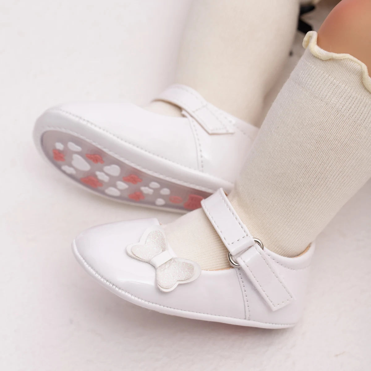 Baby Girl Shoes Newborn PU Leather Bowknot Dress Infants Shoes Rubber Non-Slip Toddler First Walker Baby Shoes Girls