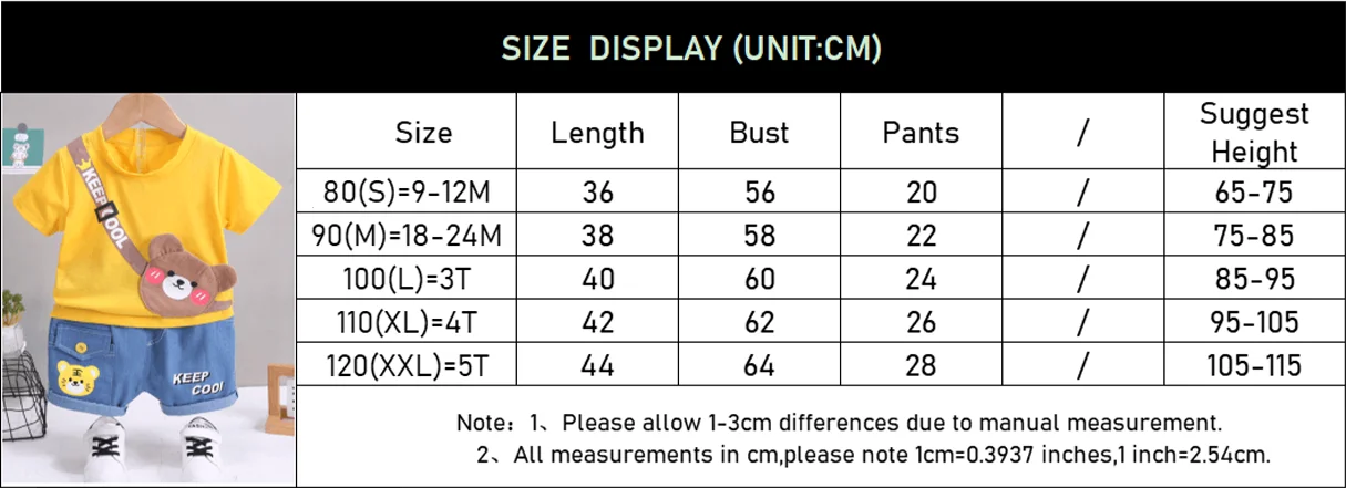 Summer Baby Boys Clothing Sets Cartoon Bear Cotton T-Shirt + Shorts  Suits for Baby Kids Tracksuits Infant Casual Outfits