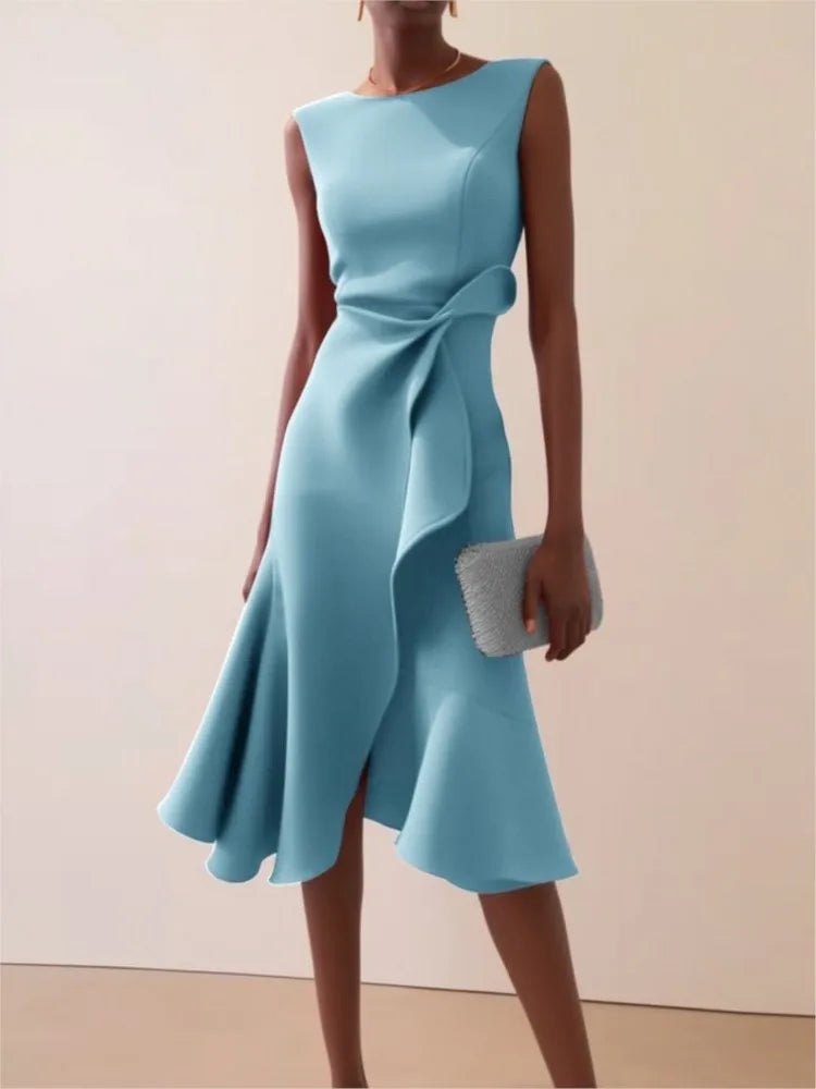 Elegant Women's Evening Dress Autumn Winter Temperament Fashionable Clothing Sleeveless High Waist Personalized Long Dresses