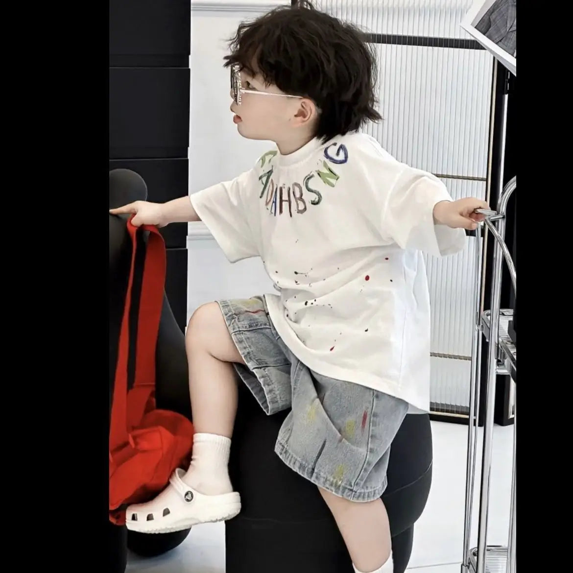 Baby Boys Summer Sportswear.Suit New Children Streetwear kid Boy Short Sleeve T Shirt + Denim Shorts 2PCS Set Outfits 2-10Y