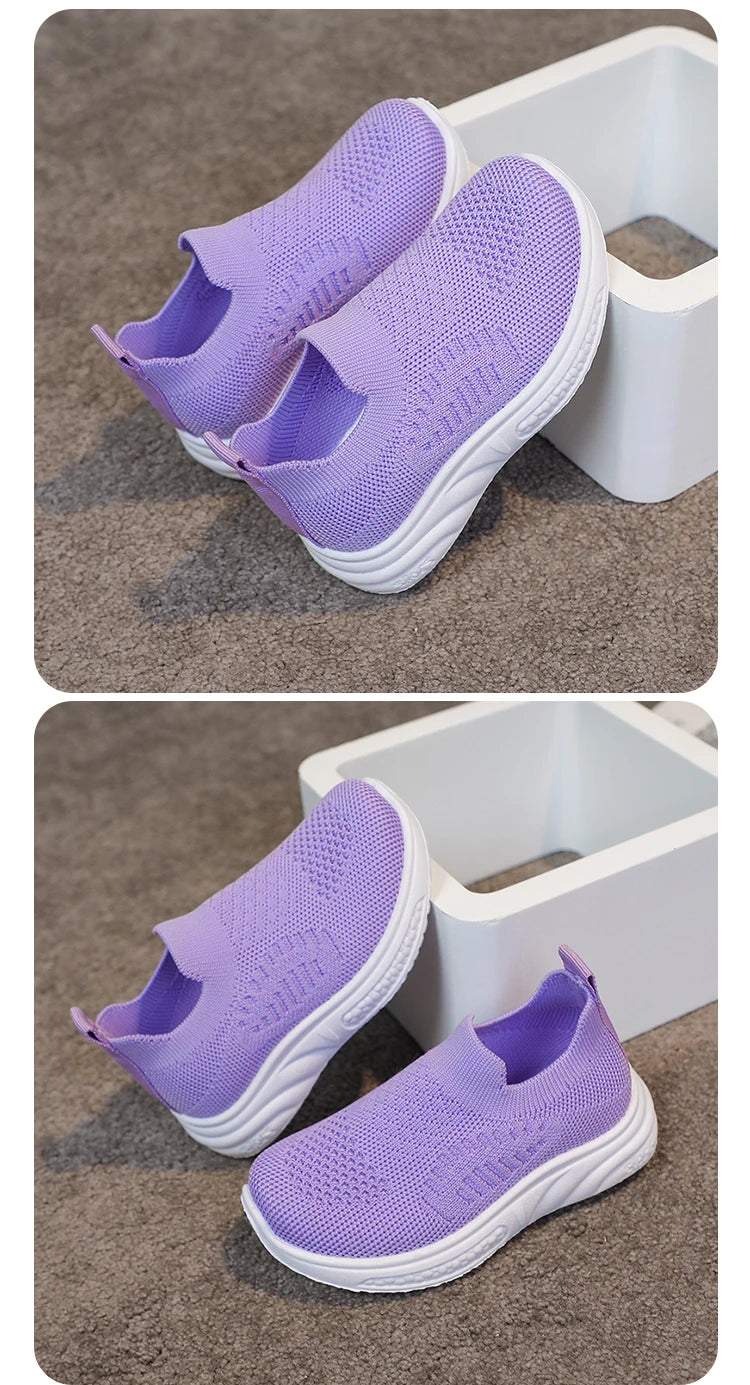 Lightweight Boys Girls Casual Shoes Breathable Slip on Kids Casual Sneakers Anti-slip Toddler Flats Outdoor Walking Shoes