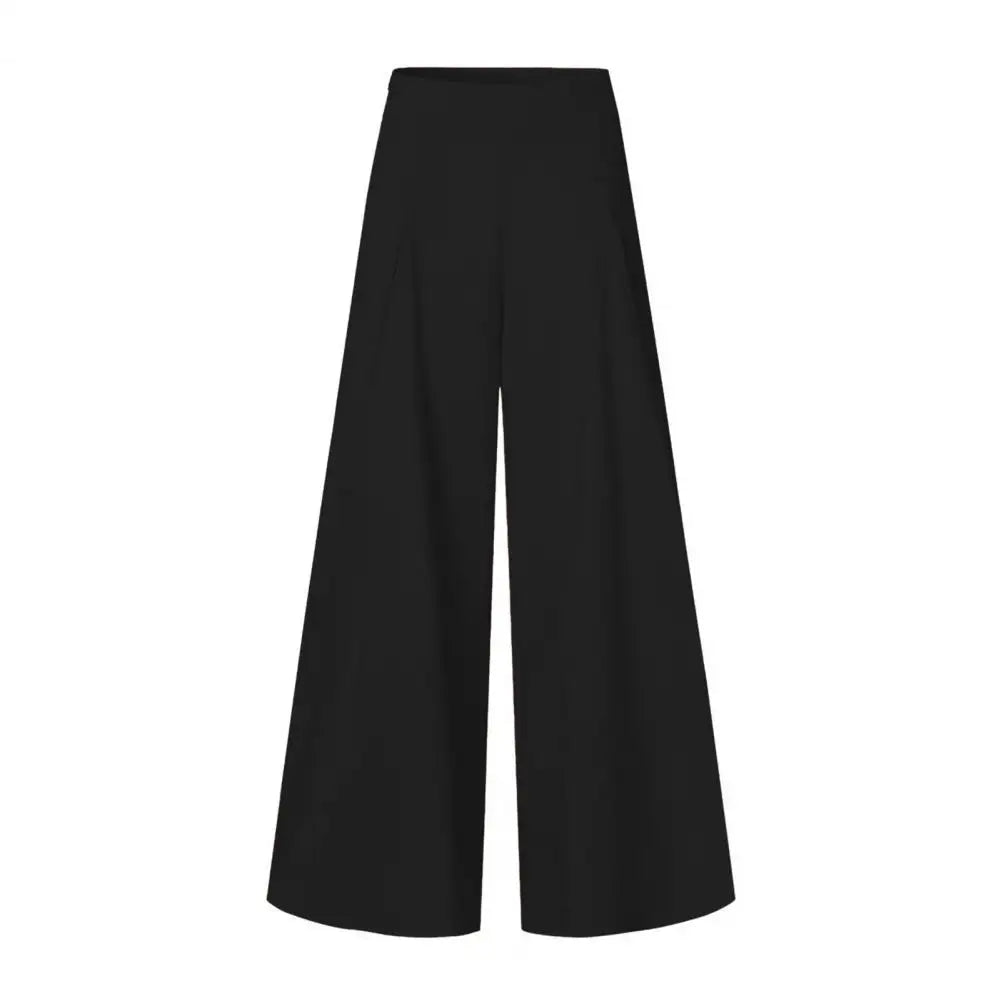 Fashion Women High Waist Wide Leg Pants Spring Autumn Female Elegant Flare Trousers Casual OL Solid Holiday Loose Long Pant