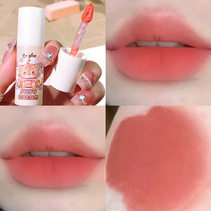 JUJU velvet lip glaze matte matte fake plain white honey peach cheap lip paste