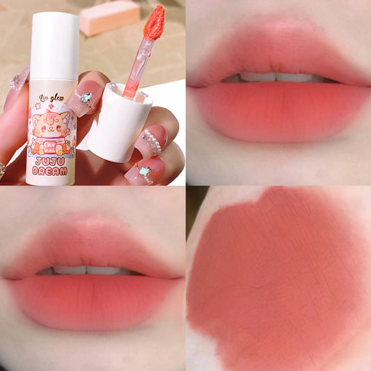 JUJU velvet lip glaze matte matte fake plain white honey peach cheap lip paste