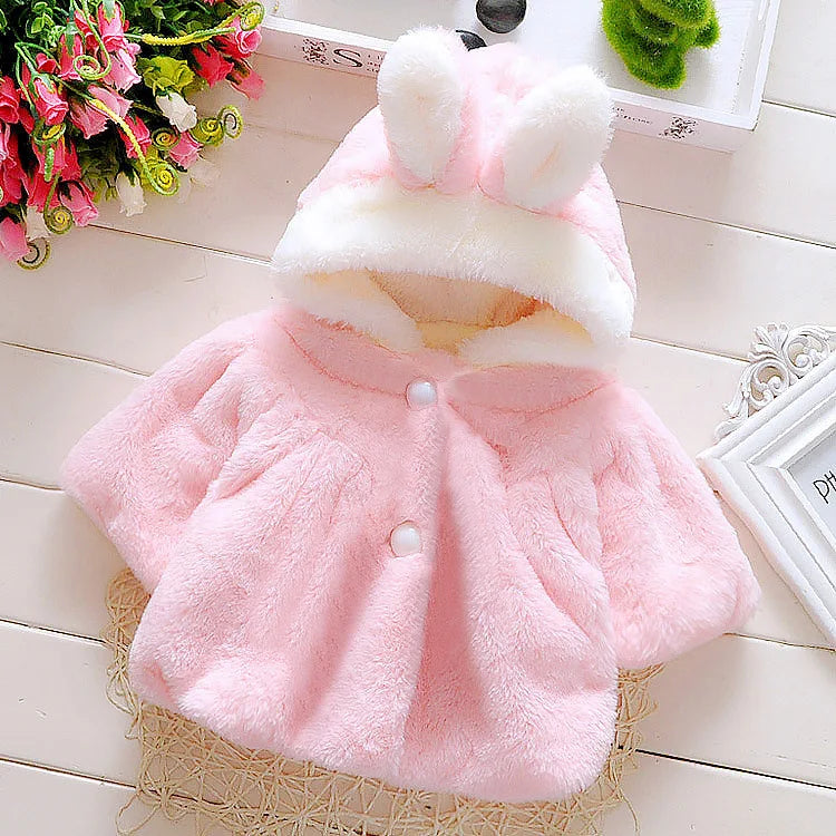 Children Clothes Winter Cute Rabbit Baby Dress Cloak Designer Cartoon Baby Newborn Items Princess Girl Christmas Ropa Bebe Niña