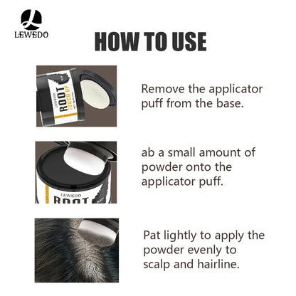 Lewedo Hair Line Powder 4g Black Root Cover Up Natural Instant Waterproof Hairline Shadow Powder Hair Concealer Coverage